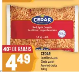 Marché Adonis CEDAR Lentilles | Lentils offer