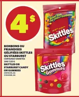 Provigo BONBONS OU FRIANDISES GÉLIFIÉES SKITTLES OU STARBURST, 280/320 G offer