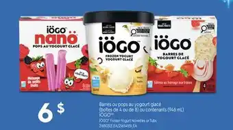 Provigo BARRES OU POPS AU YOGOURT GLACÉ (BOÎTES DE 4 OU DE 8) OU CONTENANTS (946 ML) IÖGO offer