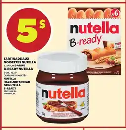 Provigo TARTINADE AUX NOISETTES NUTELLA, 375 G OU BARRE B-READY NUTELLA, 6 UN., 132 G offer