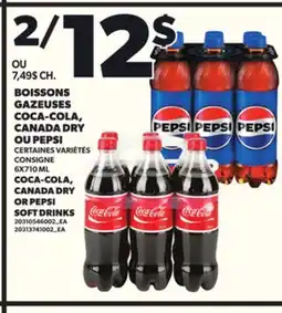 Provigo BOISSONS GAZEUSES COCA-COLA, CANADA DRY OU PEPSI, 6X710 ML offer