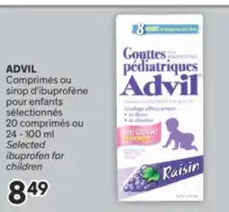 Brunet ADVIL Comprimés ou sirop d'ibuprofène pour enfants sélectionnés offer