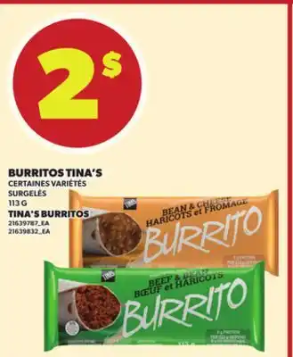 Provigo BURRITOS TINA'S, 113 G offer