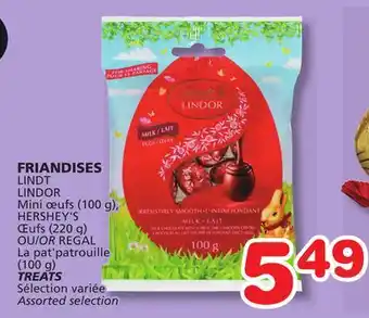 Marches Tradition LINDT LINDOR Mini oeufs (100 g), HERSHEY'S Œufs (220 g) OR REGAL La pat'patrouille (100 g) TREATS offer