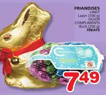 Marches Tradition LINDT Lapin (100 g) OR COMPLIMENTS Œufs (250 g) TREATS offer