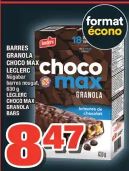 Super C BARRES GRANOLA CHOCO MAX LECLERC | LECLERC CHOCO MAX GRANOLA offer