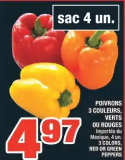 Super C POIVRONS 3 COULEURS, VERTS OU ROUGES | 3 COLORS, RED OR GREEN PEPPERS offer