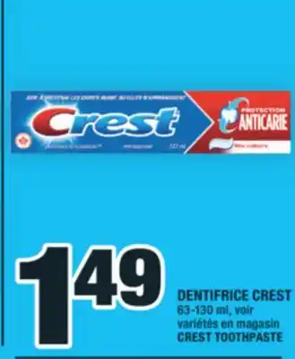 Super C DENTIFRICE CREST | CREST TOOTHPASTE offer