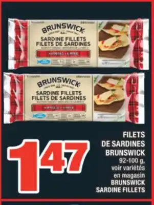 Super C FILETS DE SARDINES BRUNSWICK | BRUNSWICK SARDINE FILLETS offer