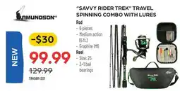 Pronature SAVVY RIDER TREK TRAVEL SPINNING COMBO WITH LURES offer