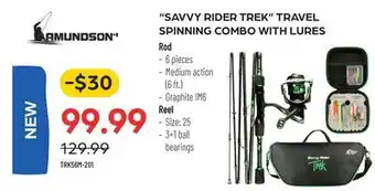 Pronature SAVVY RIDER TREK TRAVEL SPINNING COMBO WITH LURES offer