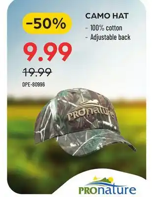 Pronature CAMO HAT offer