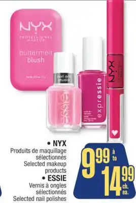 Jean Coutu NYX Selected makeup products, ESSIE Vernis à ongles Selected nail polishes offer