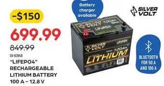 Pronature LIFEPO4 RECHARGEABLE LITHIUM BATTERY 100 A - 12.8 V offer