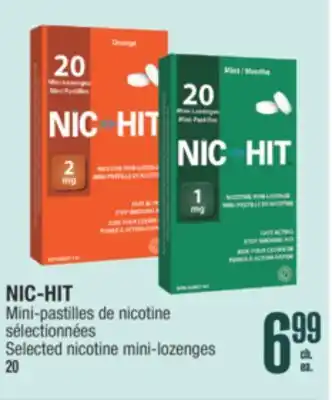 Jean Coutu Selected NIC-HIT nicotine mini-lozenges offer