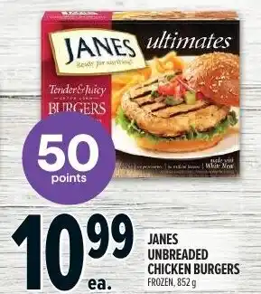 Metro Janes unbreaded chicken burgers offer