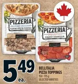 Metro Bellitalia pizza toppings offer