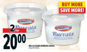 Metro Bella casara burrata cheese offer