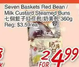 Foody Mart Seven Baskets Red Bean/Milk Custard Steamed Buns offer