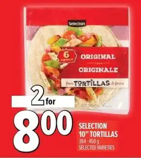 Metro Selection 10" tortillas offer