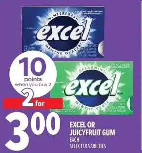 Metro Excel or juicyfruit gum offer