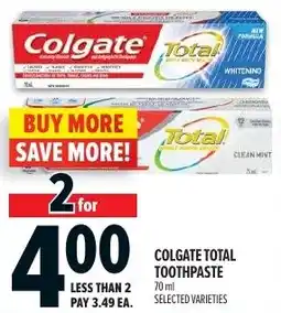 Metro Colgate total toothpaste offer