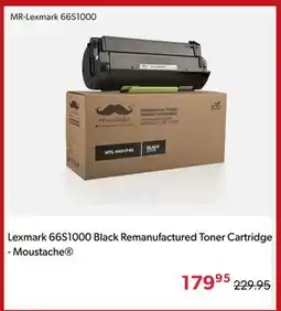 123Ink Lexmark 66S1000 Black Remanufactured Toner Cartridge - Moustache offer