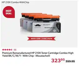 123Ink Premium Remanufactured HP 210X Toner Cartridge Combo High Yield BK/C/M/Y - With Chip - Moustache offer