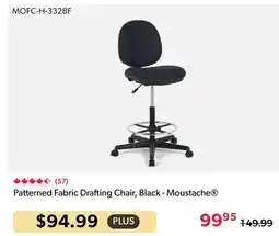 Shopper+ Patterned Fabric Drafting Chair, Black - Moustache offer