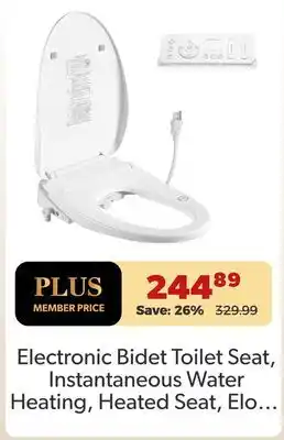 Shopper+ Electronic Bidet Toilet Seat, Instantaneous Water Heating, Heated Seat, Elongated - LIVINGbasics offer