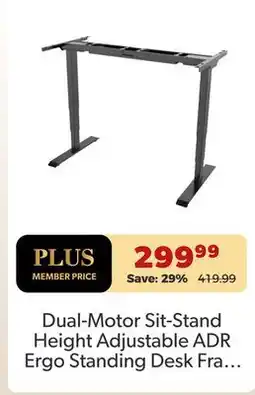 Shopper+ Dual-Motor Sit-Stand Height Adjustable ADR Ergo Standing Desk Frame - PrimeCables offer