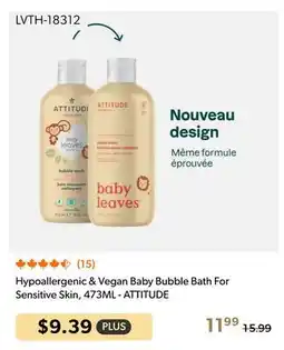 Shopper+ Hypoallergenic & Vegan Baby Bubble Bath For Sensitive Skin, 473ML - ATTITUDE offer