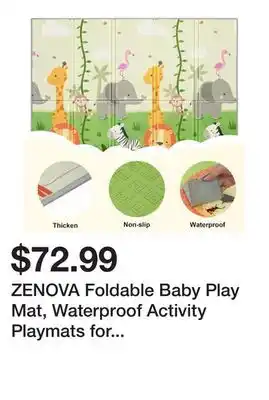 Bed Bath & Beyond ZENOVA Foldable Baby Play Mat, Waterproof Activity Playmats for Baby, Foam Baby Mat for Floor offer