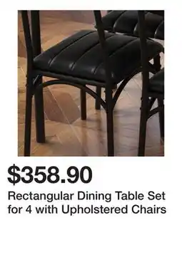 Bed Bath & Beyond Rectangular Dining Table Set for 4 with Upholstered Chairs offer