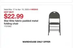 Costco Star Elite fabric padded metal folding chair offer