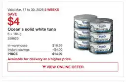 Costco Ocean's solid white tuna offer