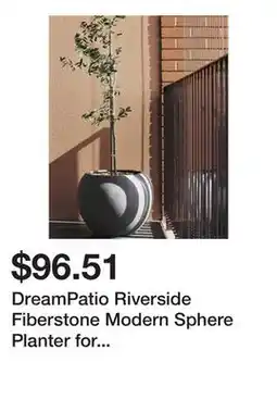 Bed Bath & Beyond DreamPatio Riverside Fiberstone Modern Sphere Planter for Indoor/Outdoor offer