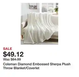 Wayfair Coleman Diamond Embossed Sherpa Plush Throw Blanket/Coverlet offer