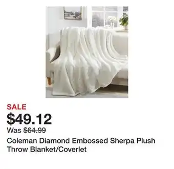 Wayfair Coleman Diamond Embossed Sherpa Plush Throw Blanket/Coverlet offer