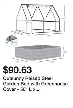 Bed Bath & Beyond Outsunny Raised Steel Garden Bed with Greenhouse Cover - 50 L x 37.5 W x 36.25 H offer