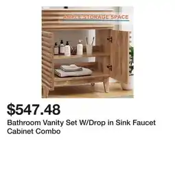 Bed Bath & Beyond Bathroom Vanity Set W/Drop in Sink Faucet Cabinet Combo offer