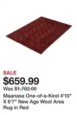 Wayfair Maanasa One-of-a-Kind 4'10 X 6'7 New Age Wool Area Rug in Red offer