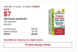 Costco Jamieson probiotic offer