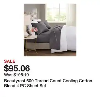 Bed Bath & Beyond Beautyrest 600 Thread Count Cooling Cotton Blend 4 PC Sheet Set offer