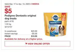 Costco Pedigree Dentastix original dog treats offer