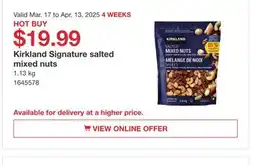 Costco Kirkland Signature Salted Mixed Nuts offer