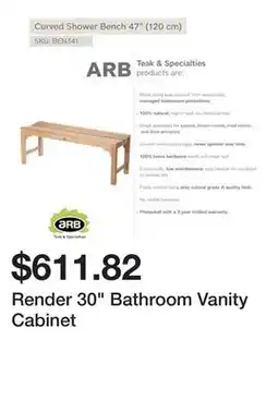 Bed Bath & Beyond Render 30 Bathroom Vanity Cabinet offer