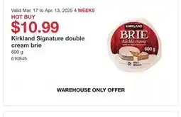 Costco Kirkland Signature double cream brie offer