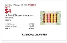 Costco Le Chic Pâtissier macarons offer