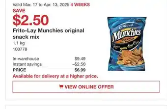 Costco Frito-Lay Munchies Original Snack Mix offer